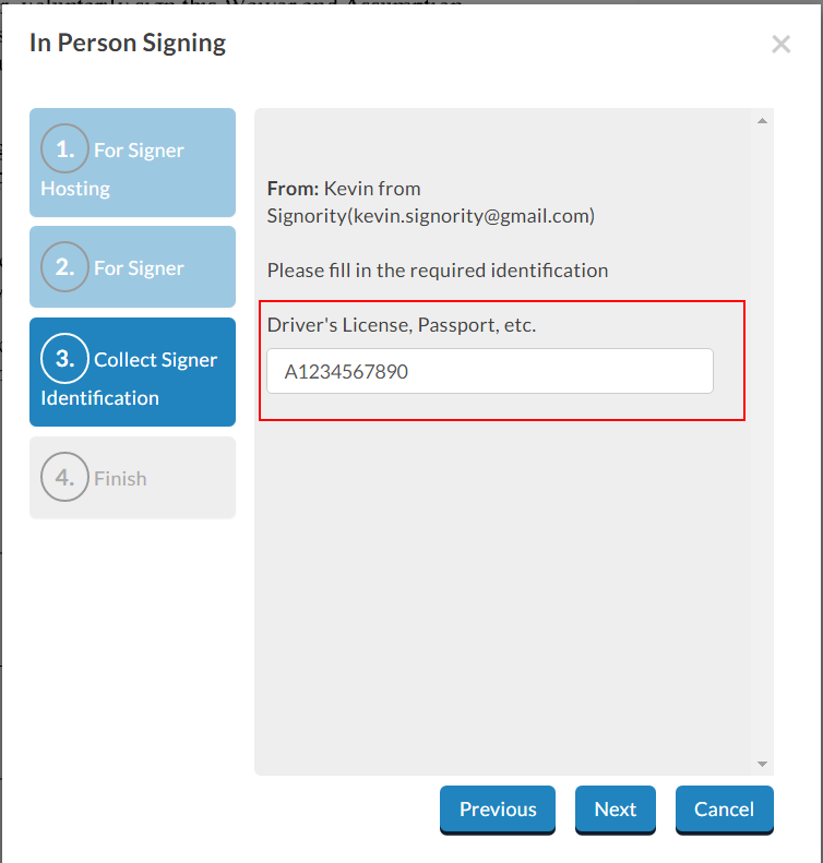 In-Person Signing ID Authentication