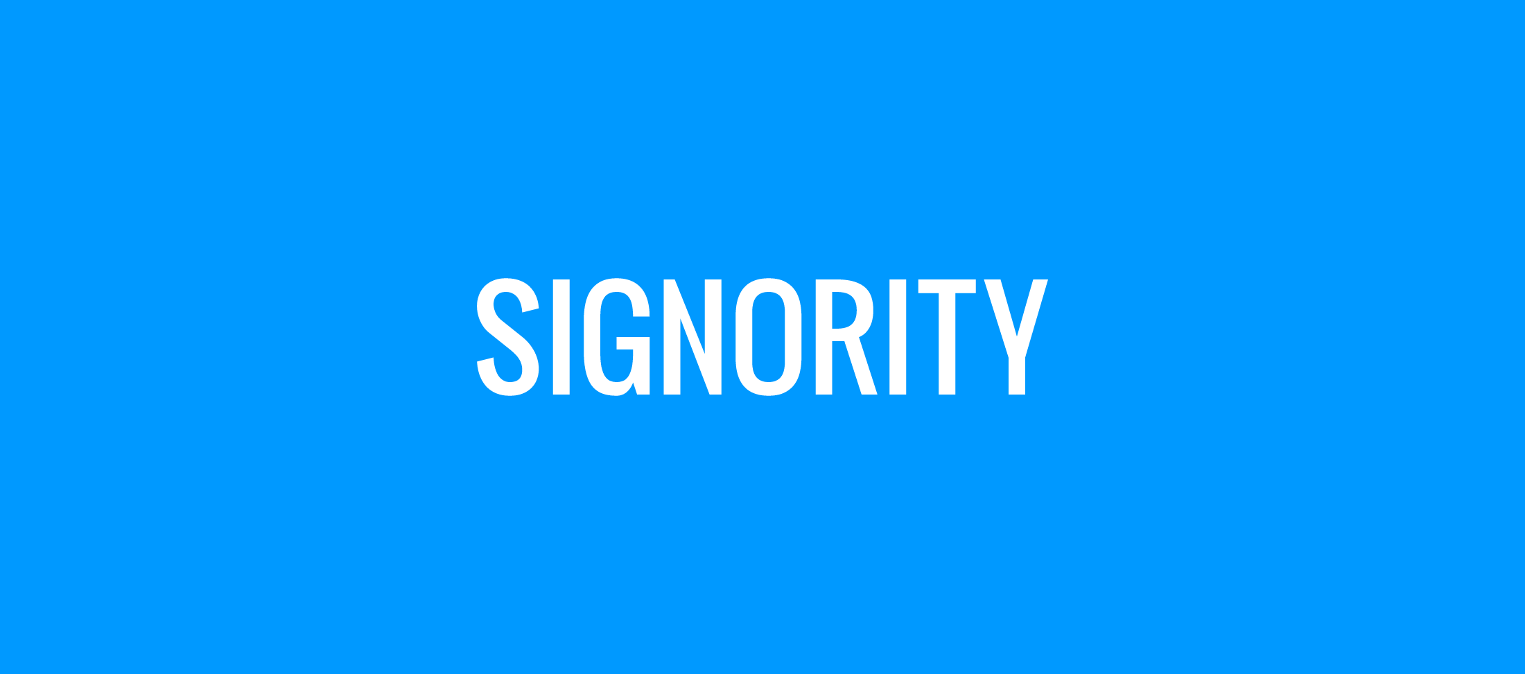 Signority Logo White on Blue background