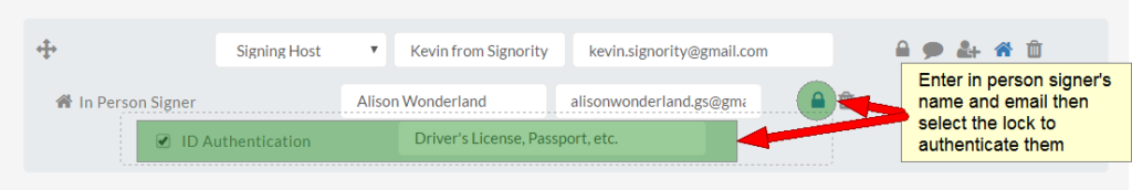 authenticate your in person signing by requesting ID information