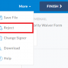 rejecting documents as signer Reject Document as Signer from Signing Page