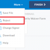 Reject Document as Signer from Signing Page