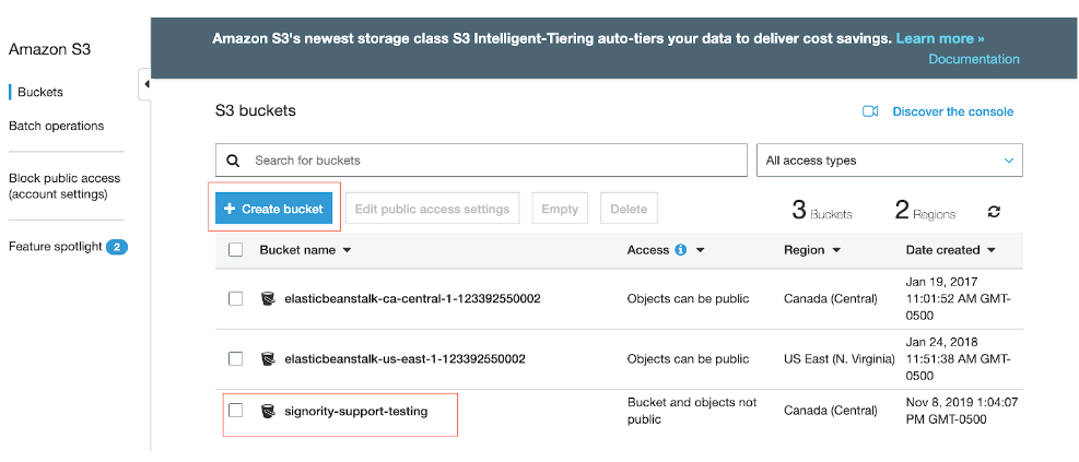 AWS S3 bucket created