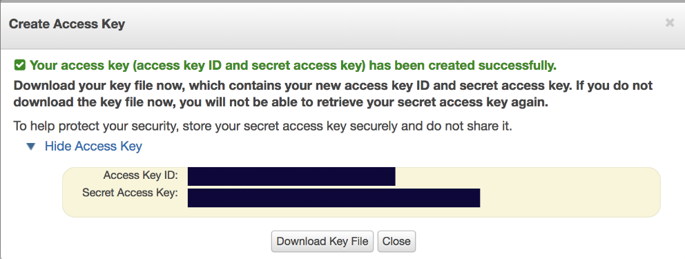 AWS Create new access key