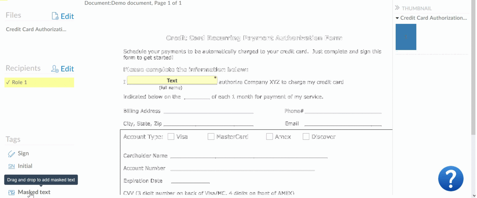 Masking Sensitive Information using Masked Text Tags Signority