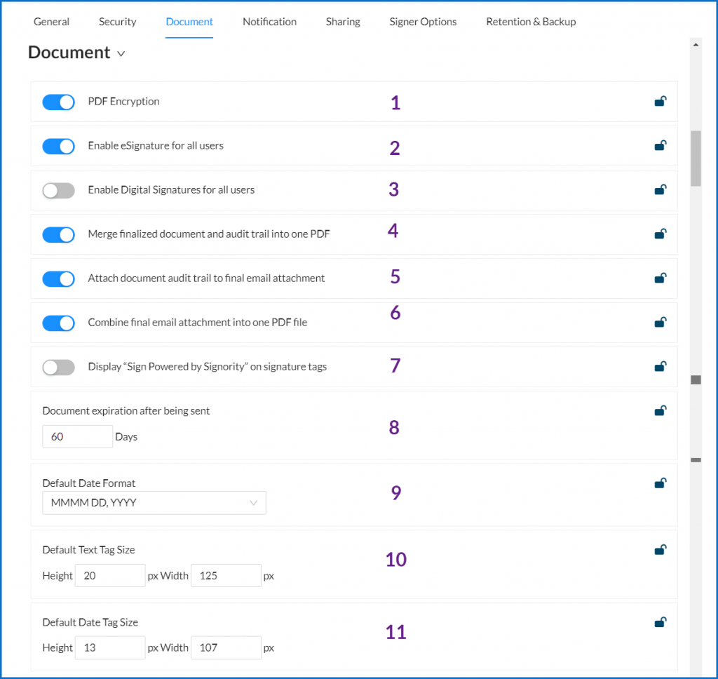 Global Settings Overview - Signority | Secure eSignature Solutions