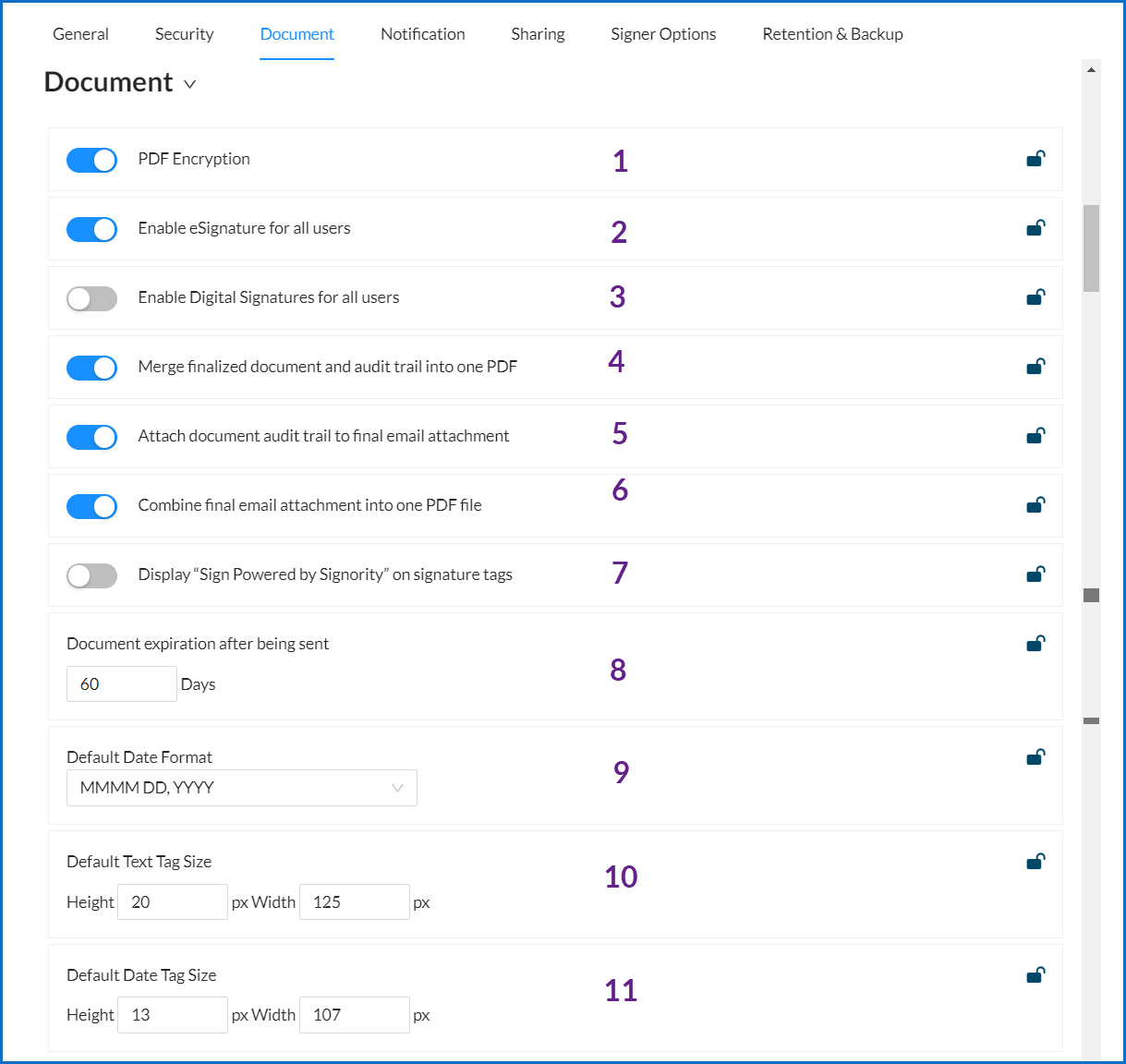 Document Settings