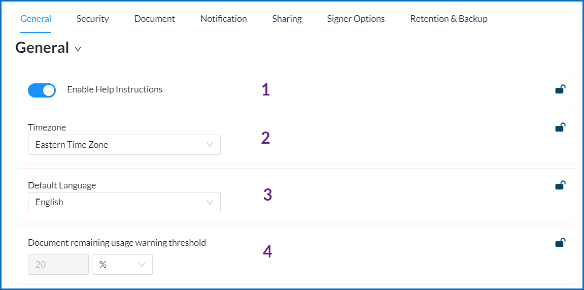 General Settings Bordered