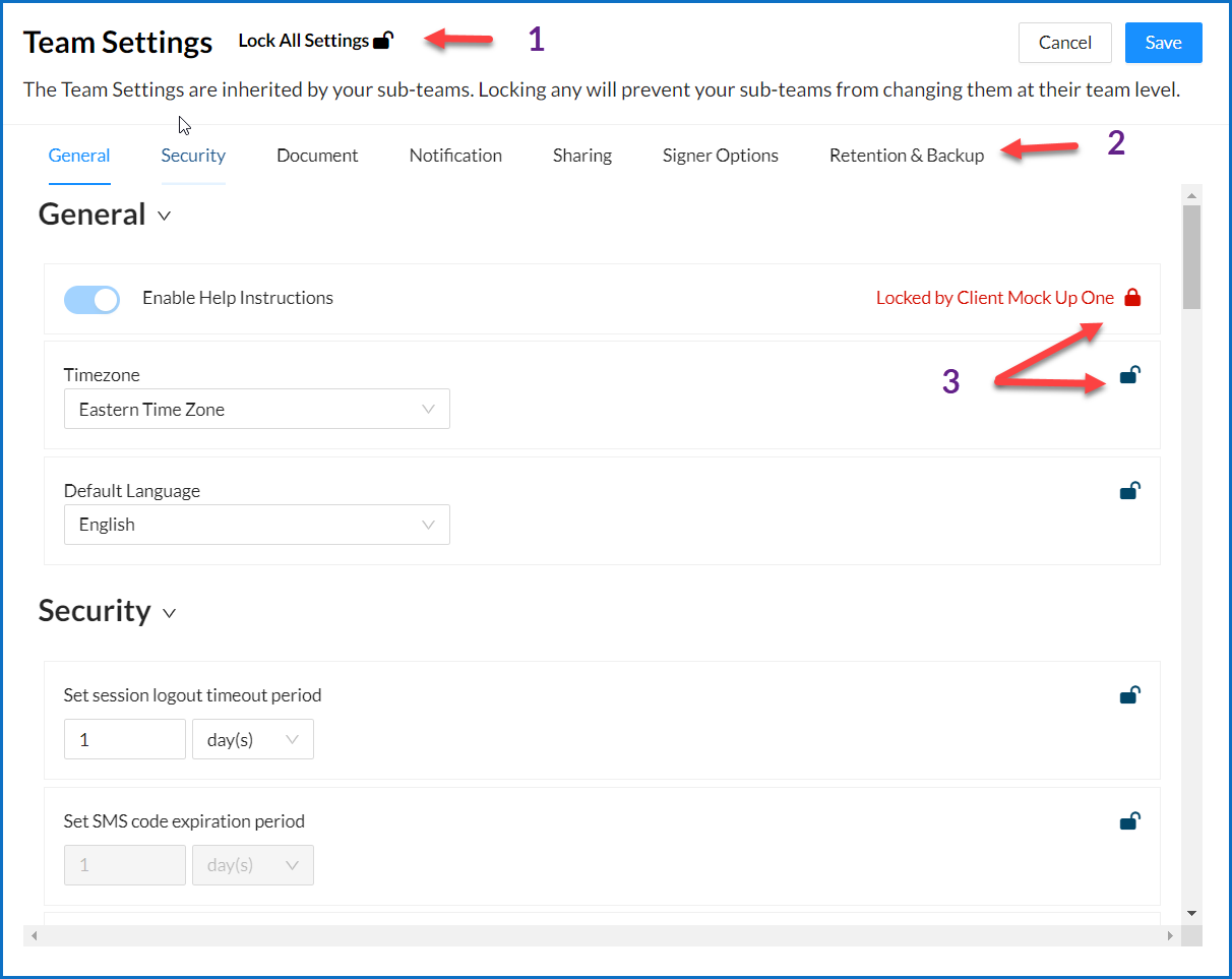 General Team Settings 