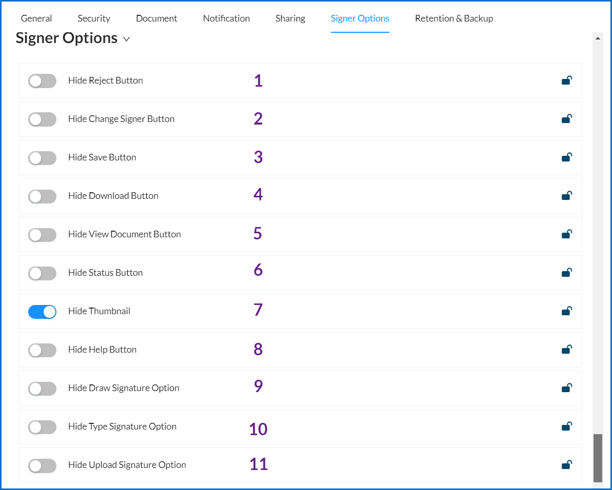 Signer Options