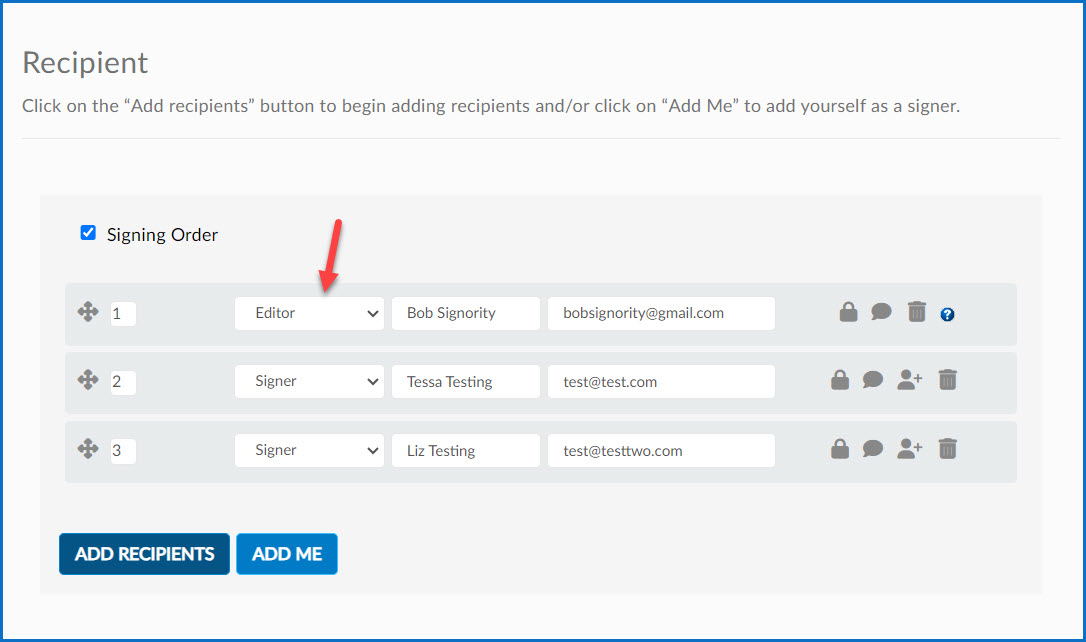 Adding an Editor Recipient to an eSign Workflow - Signority | Secure ...
