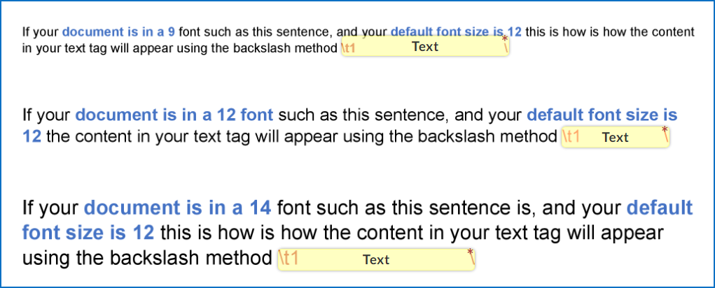document font vs tag font 1
