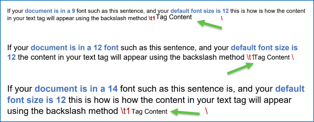 document font vs tag font 2