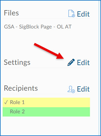 Template settings Edit
